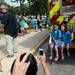 Safety Town graduates and friends Leila Densen, 5, and Heather Shriberg, 5, pose for a photograph on the back of a fire truck after graduation at Dicken Elementary School on Friday, July, 26, 2013. Melanie Maxwell | AnnArbor.com